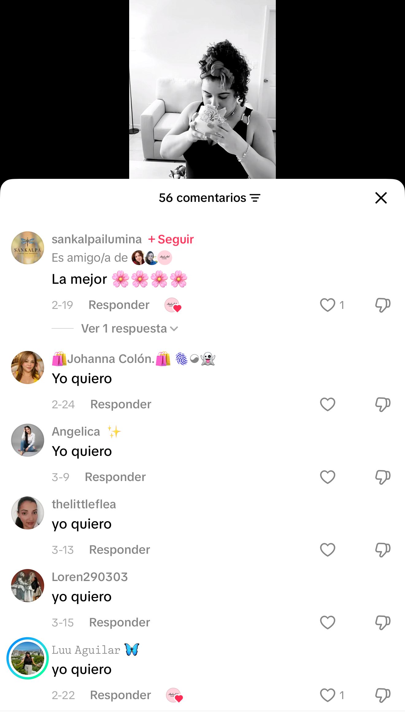 Comentario de alumna sobre el curso de velas