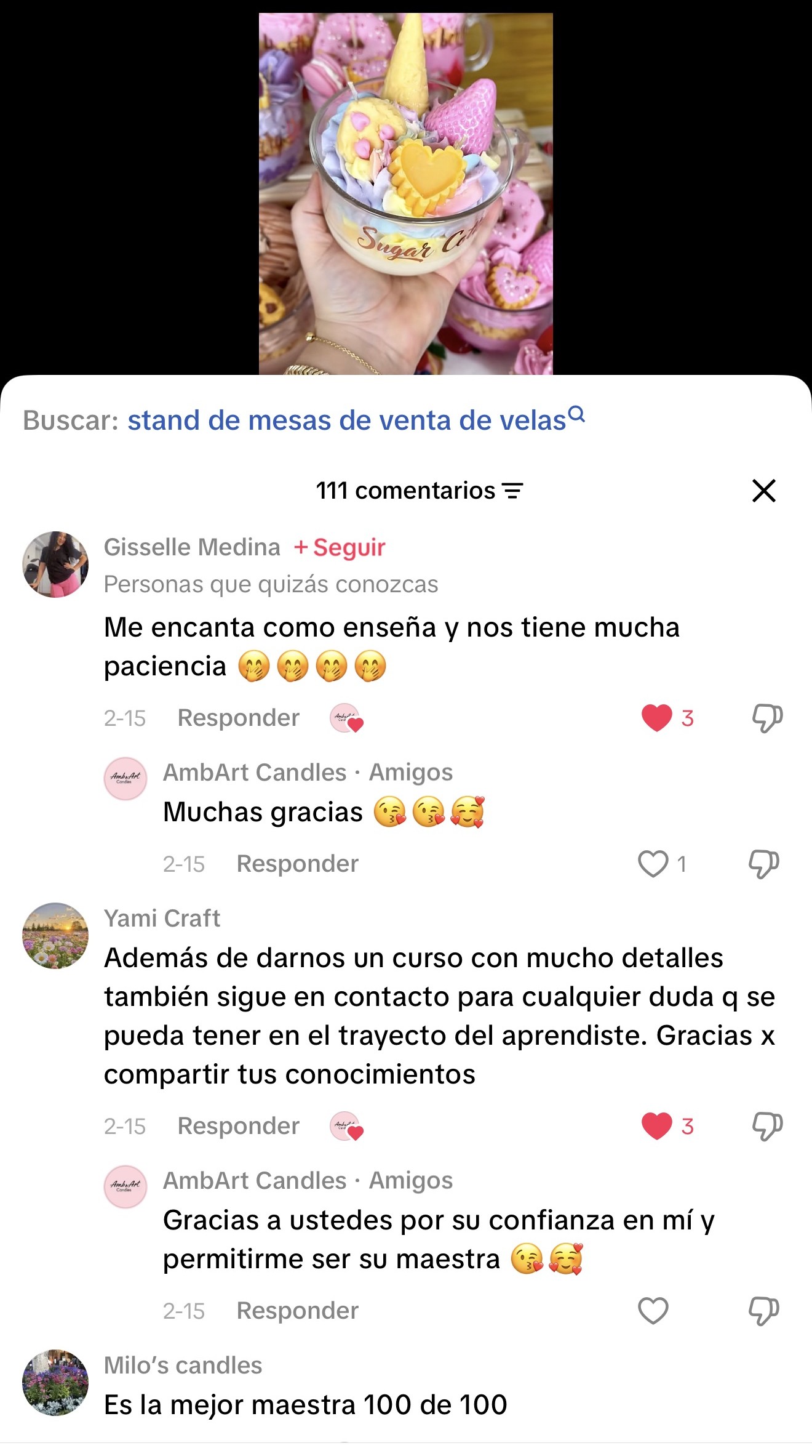 Resultado y testimonio de alumna del curso
